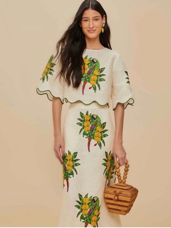 FARM Rio Dresses & Skirts - New with tags! FARM Rio Maxi Skirt with Tropical Parrot Print